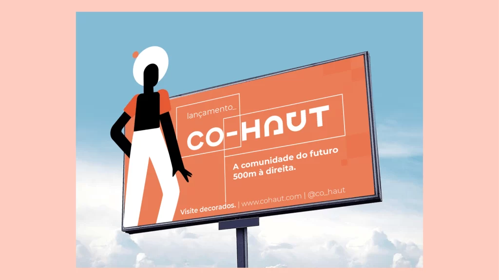 Mockup do outdoor da linha CO-HAUT.