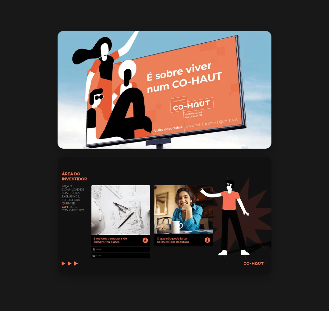 Flat design na landing page CO-Haut.